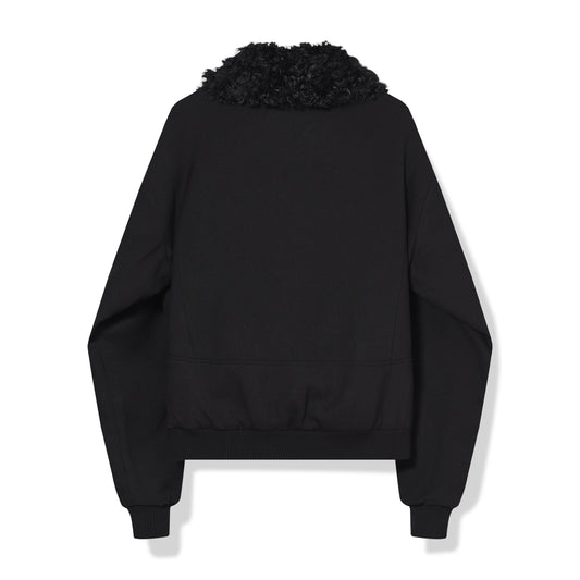 Asymmetric Placket Fur-Collar Jacket