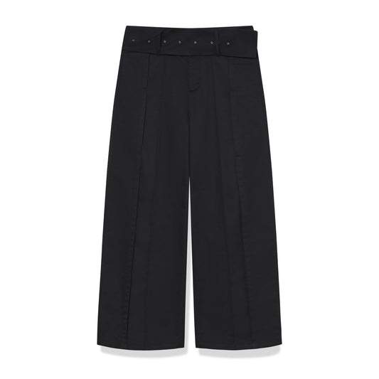 Wide-Belt Pleated Pants