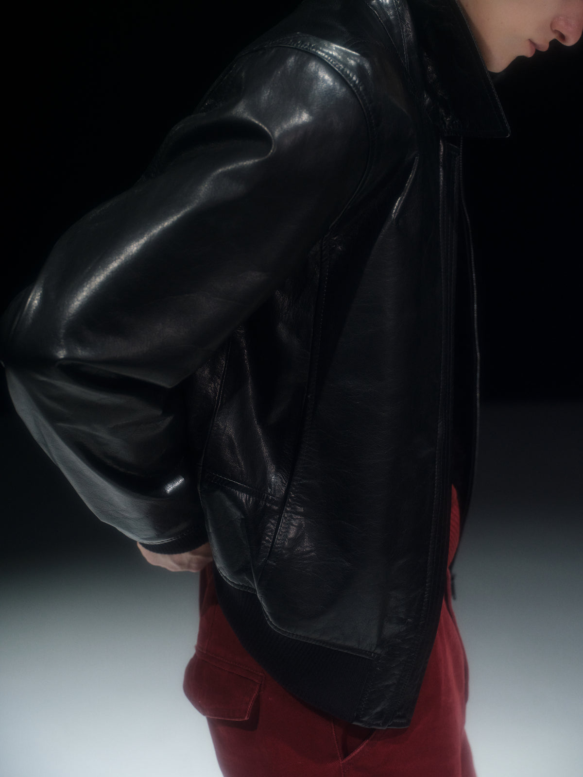 A06 JET Washed Waxed Steerhide Leather Jacket