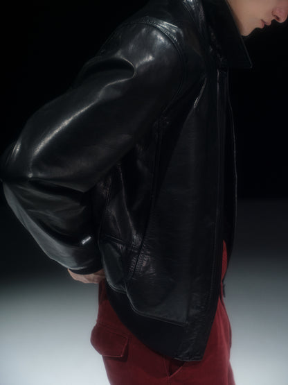A06 JET Washed Waxed Steerhide Leather Jacket