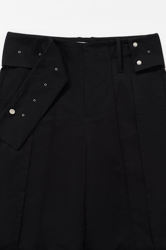 Wide-Belt Pleated Pants